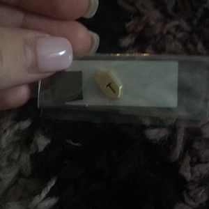 KEEP Collective Geo cutout letter T in gold